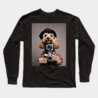 Bad AI photographer dog | Cockapoo Dog T-Shirt Long Sleeve T-Shirt